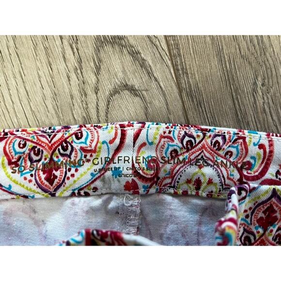 CHICOS Jeans So Slimming Girlfriend Slim Leg Floral Ankle 12 tall - Picture 7 of 9